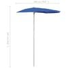 vidaXL Garden Parasol Azure Blue 100% polyester, steel 70.9 x 35.4 in