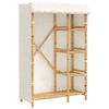 vidaXL Wardrobe Natural Bamboo Bamboo, Fabric Large Wardrobe