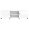 vidaXL TV Cabinet High gloss white Medium Engineered wood & Iron