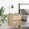 vidaXL Wall-mounted Bedside Cabinet Sonoma oak Engineered wood Small