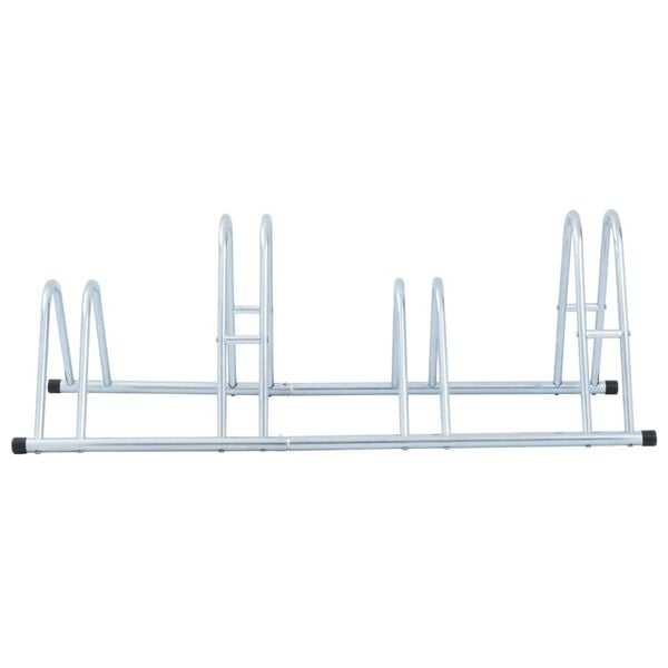 vidaXL Bicycle Stand for 4 Bikes Floor Freestanding Galvanized Steel