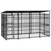 vidaXL Dog Kennel Black Powder-coated steel 153.9 x 78.7 x 89.8 in