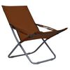 vidaXL Folding Beach Chairs 2 pcs Fabric Brown