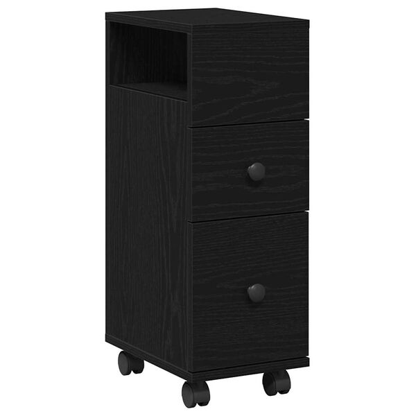 vidaXL Bathroom Furniture Set Black Oak 12.99 x 9.06 x 25.59 in