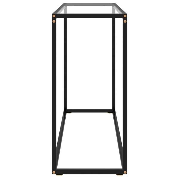 vidaXL Console Table Transparent Tempered Glass 39.4 x 13.8 x 29.5 in
