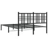 vidaXL Bed Frame Black Powder-Coated Steel Full Bed Frame Rectangular