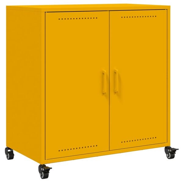 vidaXL Sideboard Mustard Yellow Cold-rolled Steel Medium Sideboard