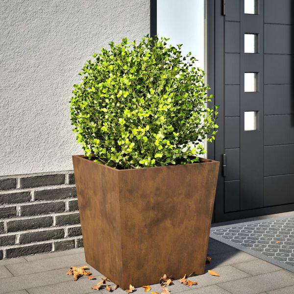 vidaXL Garden Planter Brown Weathering Steel Medium Decorative Inlays