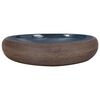 vidaXL Countertop Basin Brown and Blue Oval 23.2x15.7x5.9" Ceramic