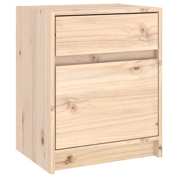 vidaXL Bedside Cabinet Solid Pinewood Medium Bedside Cabinet Rectangular