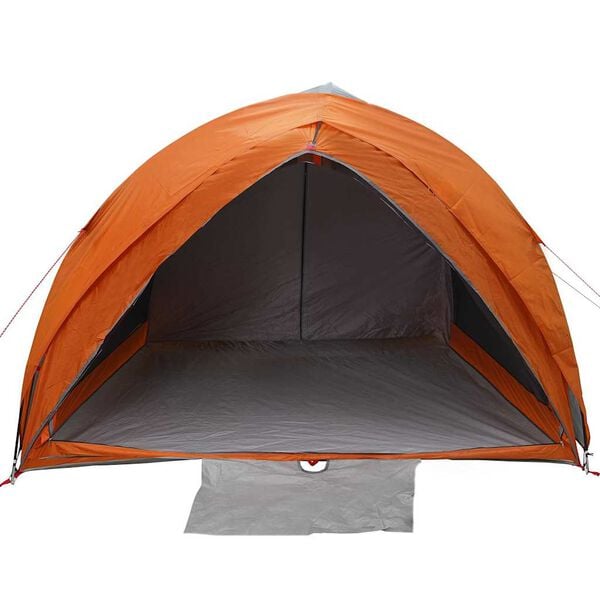 vidaXL Tunnel tent Grey and Orange 161.42 x 112.20 x 77.95 in Taffeta