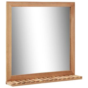 vidaXL Mirror Natural Solid walnut wood Medium Mirror Bathroom Mirror