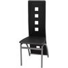 vidaXL Dining Chair Set of 4 Black Faux Leather, Powder-Coated Steel