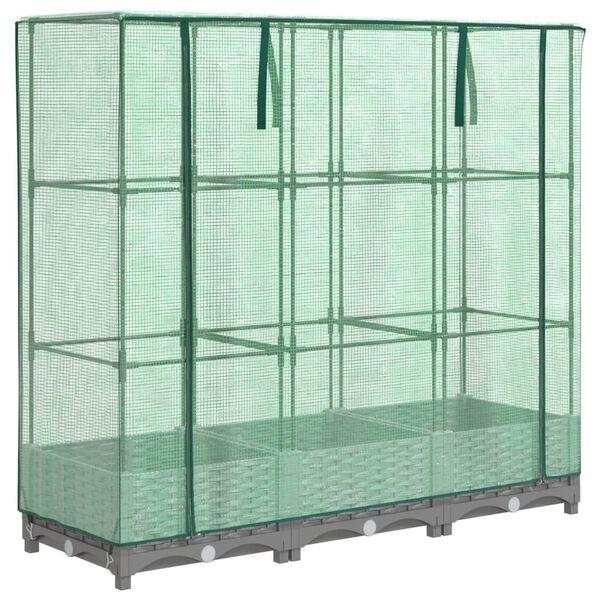 vidaXL Raised Bed Light Grey Polypropylene Medium Raised Bed