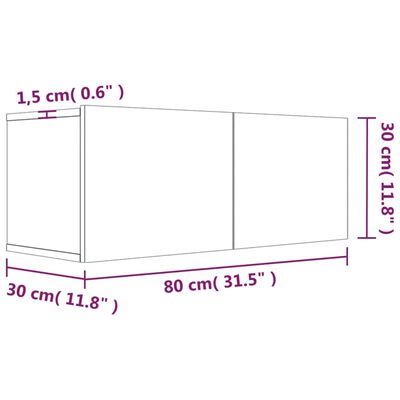 vidaXL TV Stand Gray Sonoma 31.5"x11.8"x11.8" Engineered Wood