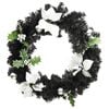 vidaXL Christmas Wreath Black and silver PVC Medium Decorative Inlays