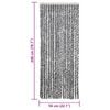 vidaXL Fly Curtain Grey and Black and White 22.0x78.7" Chenille