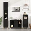 vidaXL Sink Cabinet Black Engineered wood, Solid eucalyptus wood