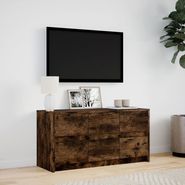 vidaXL Tv Cabinet Smoked Oak Engineered Wood Medium tv cabinet