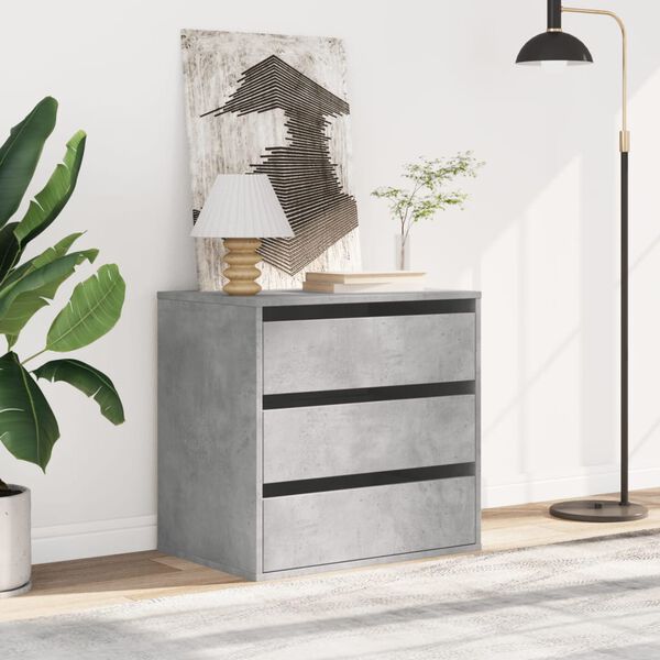 vidaXL Chest of Drawers Concrete Grey Engineered Wood Medium