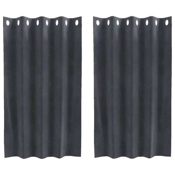 vidaXL Curtains with Curtains 2 pcs Light grey 55.12 x 55.12 in Velvet
