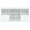 vidaXL Sideboard White Engineered wood, glass Large Sideboard