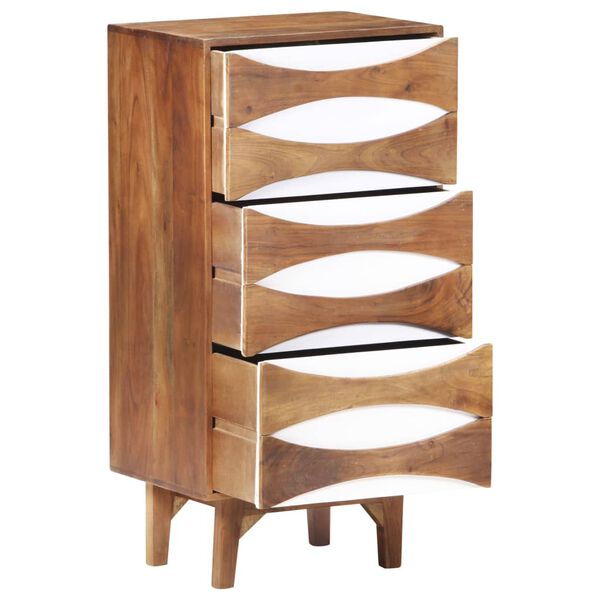 vidaXL Chest Of Drawer Wheat finish Solid Acacia Wood Tall