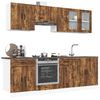 vidaXL Kitchen Cabinet Set Smoked oak Engineered wood Medium