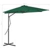 vidaXL Garden Parasol Green Polyester and steel Large Rotatable