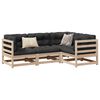 vidaXL Patio Sofa Set Anthracite cushions, Natural pinewood