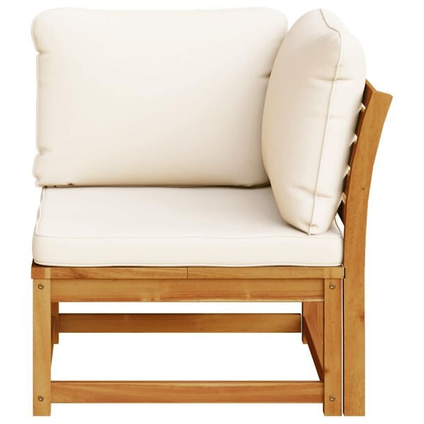vidaXL Garden Sofa Cream white Solid acacia wood Single Modular