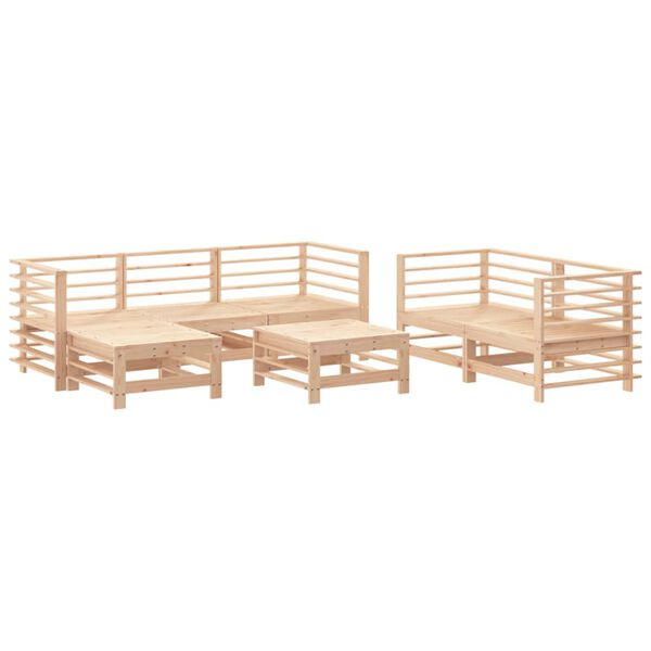 vidaXL Garden Lounge Set Natural Wood Solid Pine Wood Large Modular