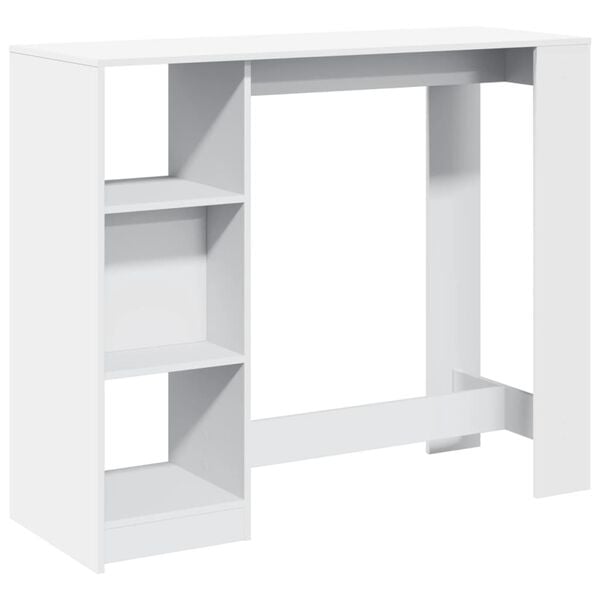 vidaXL Bar Table White Engineered Wood Large Bar Table Rectangular