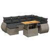 vidaXL Garden Sofa Set Grey PE rattan, powder-coated steel, acacia wood