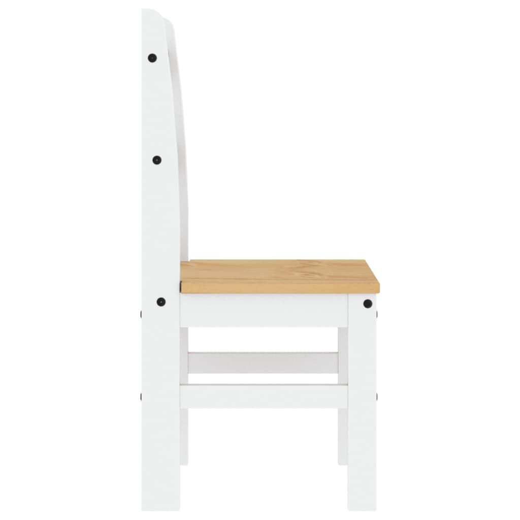 vidaXL Dining Chair White Solid pine wood Standard Minimalistic