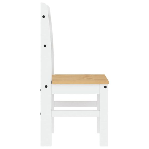 vidaXL Dining Chair White Solid pine wood Standard Minimalistic