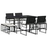 vidaXL Garden Dining Set Black, Cream White