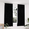 vidaXL Blackout Curtains 2 pcs with Hooks Velvet Black 55.1x68.9"