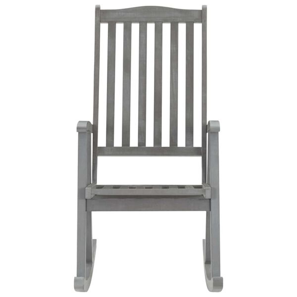 vidaXL Wooden Rocking Chair Grey Solid acacia wood Standard