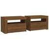 vidaXL Bedside Cabinet Set of 2 Brown Oak Engineered wood Medium