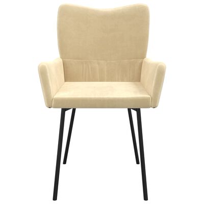 vidaXL Dining Chairs 2 pcs Cream Velvet