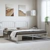 vidaXL Bed Frame White Steel Double Bed Frame Rectangular