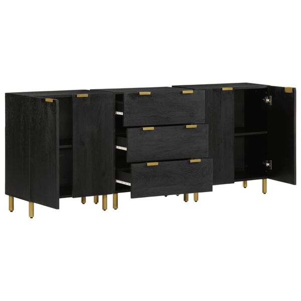 vidaXL Sideboard Black Engineered wood Medium Sideboard Rectangular