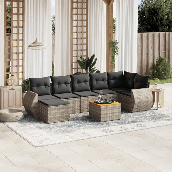 vidaXL Garden Sofa Set Grey, Dark Grey