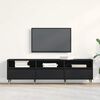 vidaXL TV Cabinet Black Oak 59.06 x 11.81 x 17.52 in Engineered Wood