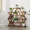 vidaXL Flower Stand Carbonized brown Carbonized solid fir wood Tall