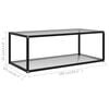 vidaXL Coffee Table Transparent Tempered glass, powder-coated steel