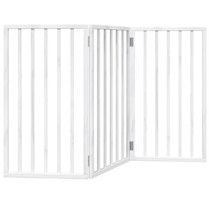 vidaXL Dog Gate Set of 3 White Solid Poplar wood