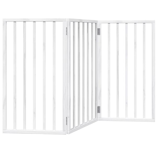 vidaXL Dog Gate Set of 3 White Solid Poplar wood