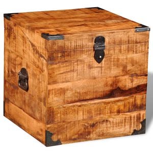 vidaXL Storage Box Brown Rough mango wood 18.1 x 18.1 x 18.1 in